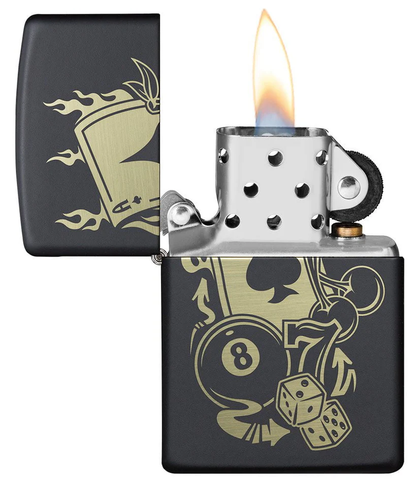 Encendedor Zippo Grabado Negro Mate Cod 49257
