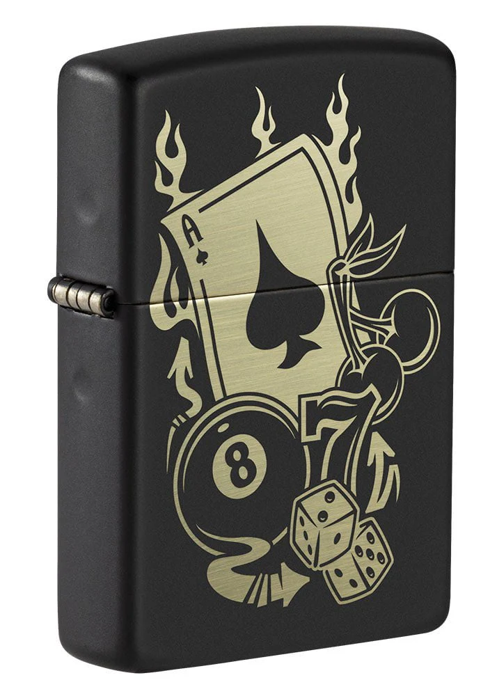 Encendedor Zippo Grabado Negro Mate Cod 49257
