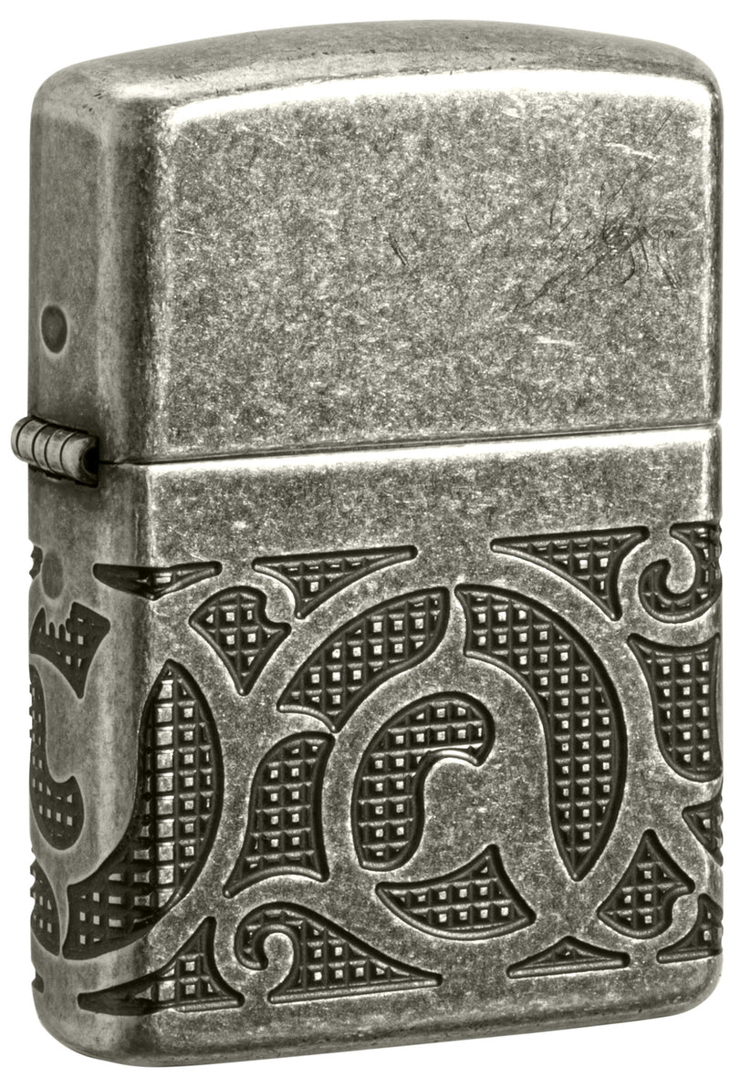 Encendedor Zippo Gris Grabado Medieval Cod 49290