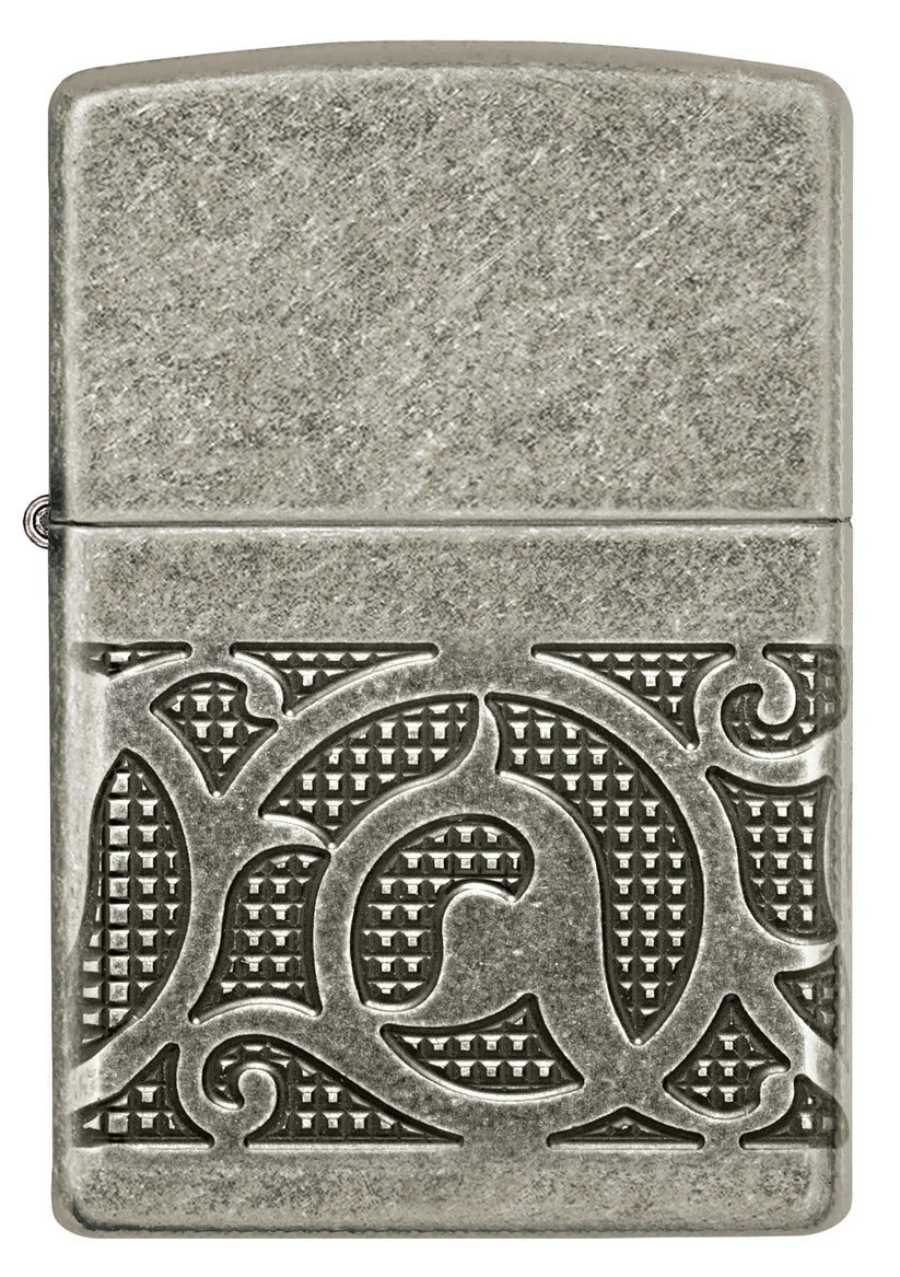 Encendedor Zippo Gris Grabado Medieval Cod 49290