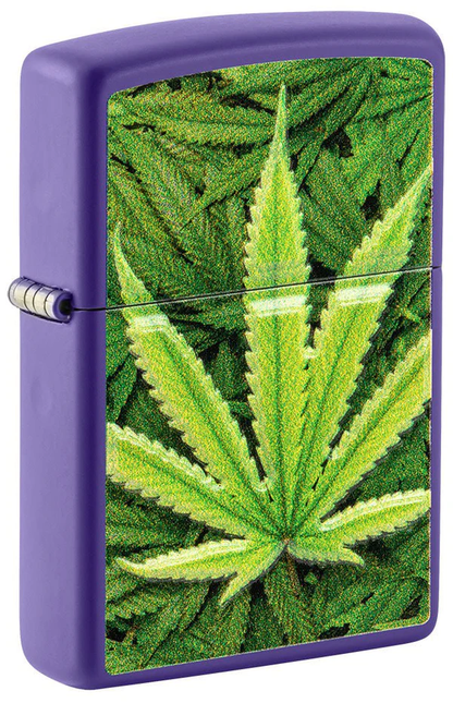 Encendedor Zippo Morado Mate Cannabis Cod 49790