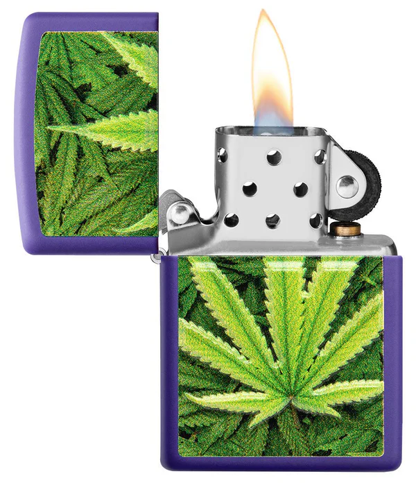 Encendedor Zippo Morado Mate Cannabis Cod 49790