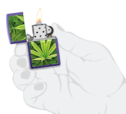 Encendedor Zippo Morado Mate Cannabis Cod 49790