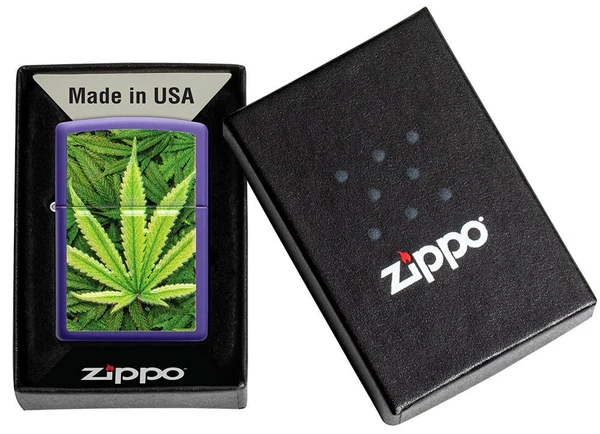 Encendedor Zippo Morado Mate Cannabis Cod 49790