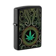 Encendedor Zippo Negro Mate Cannabis 49915