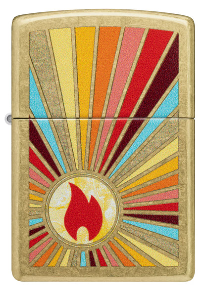 Encendedor Zippo Dorado Street Llama Resplandeciente 46957
