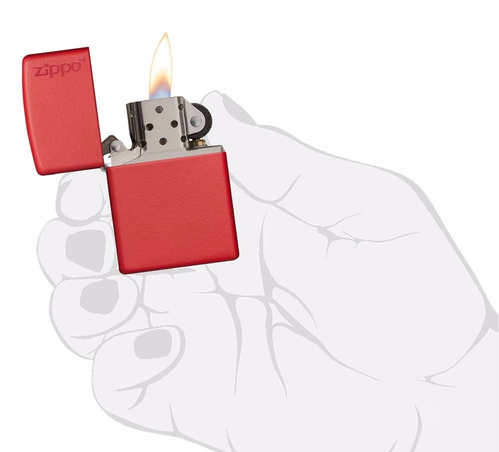 Encendedor Zippo Rojo Mate Con Logo - Cod 233zl