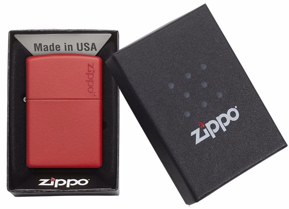 Encendedor Zippo Rojo Mate Con Logo - Cod 233zl