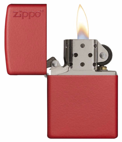 Encendedor Zippo Rojo Mate Con Logo - Cod 233zl