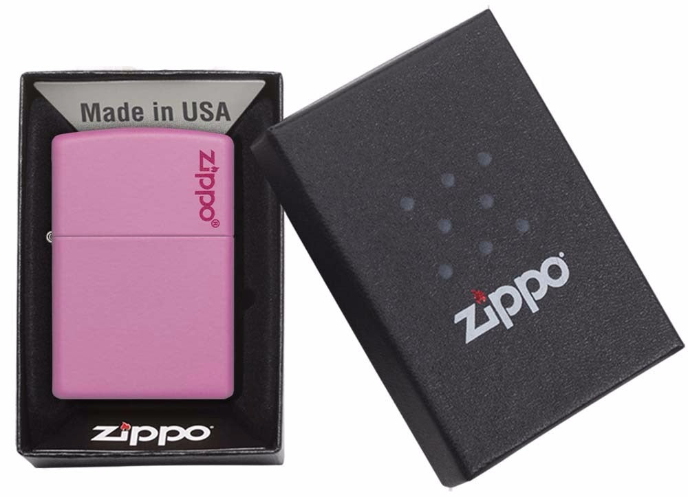 Encendedor Zippo Rosado Mate Con Logo - Cod 238zl