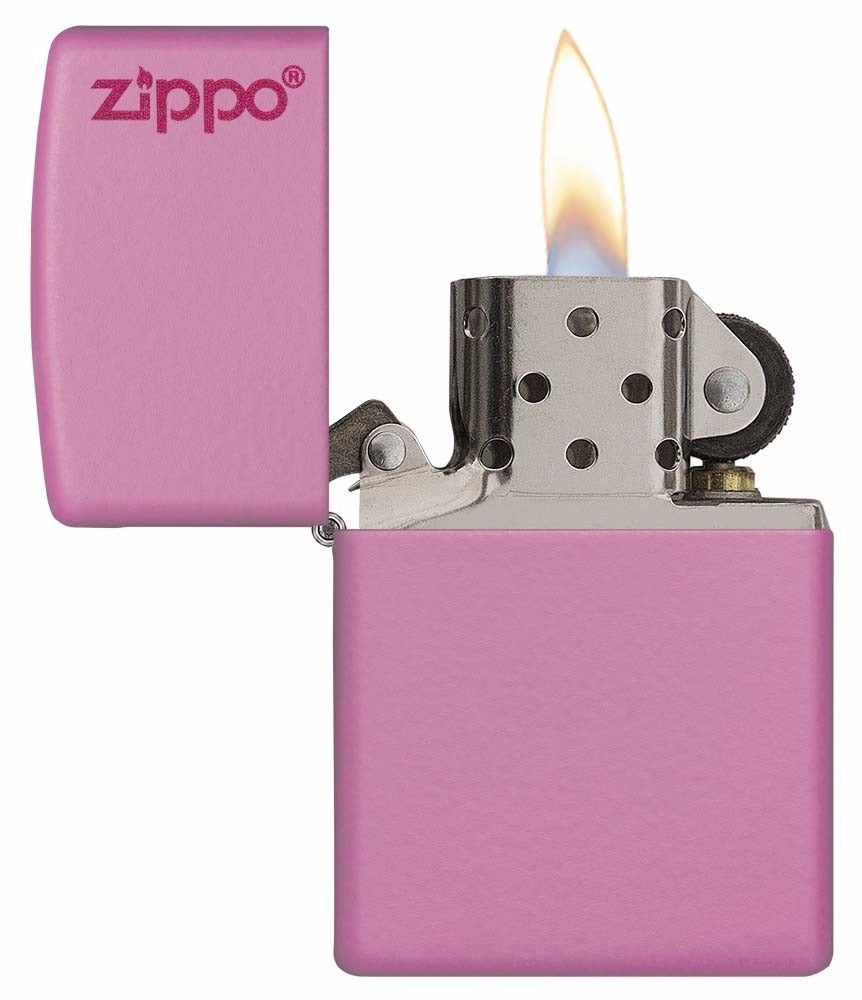 Encendedor Zippo Rosado Mate Con Logo - Cod 238zl