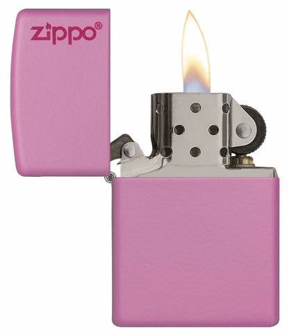 Encendedor Zippo Rosado Mate Con Logo - Cod 238zl
