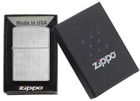Encendedor Zippo Cromo Cepillado Tipo Tejido - Cod 28181