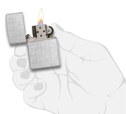 Encendedor Zippo Cromo Cepillado Tipo Tejido - Cod 28181