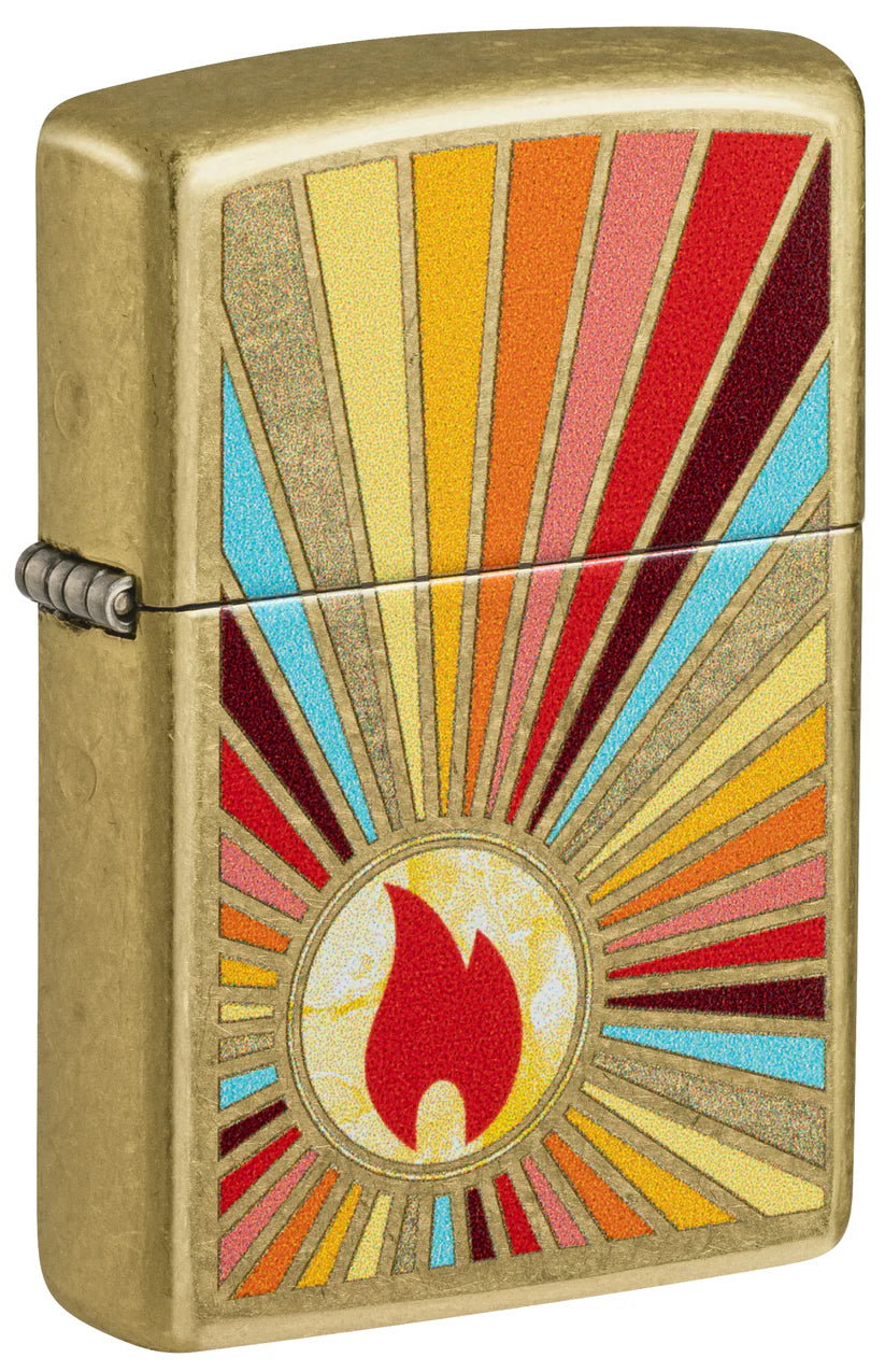 Encendedor Zippo Dorado Street Llama Resplandeciente 46957