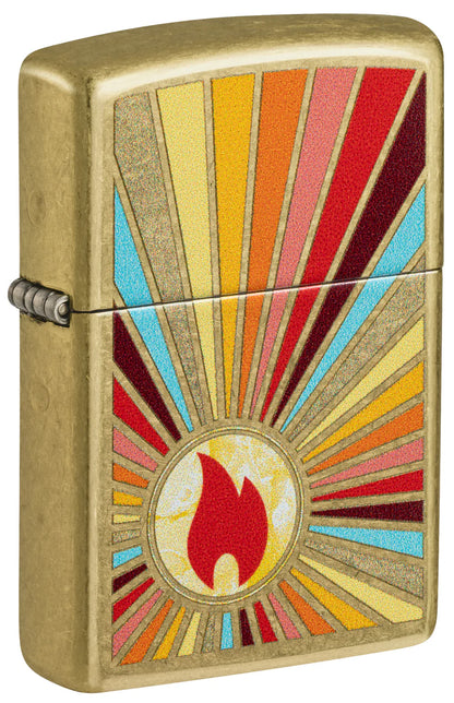 Encendedor Zippo Dorado Street Llama Resplandeciente 46957