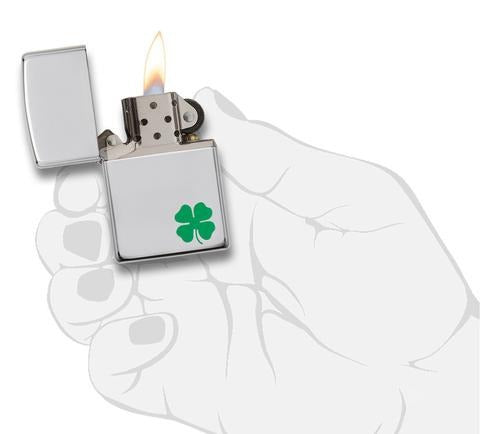 Encendedor Zippo Cromo / Trebol - Cod 24007