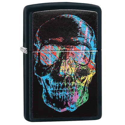 Encendedor Zippo Calavera Negro Mate - Cod 28042