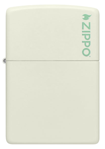 Front view of Classic Glow In The Dark Zippo Logo Windproof Lighter.