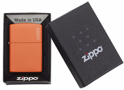 Encendedor Zippo Naranja Mate Con Logo - Cod 231zl