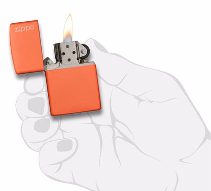 Encendedor Zippo Naranja Mate Con Logo - Cod 231zl