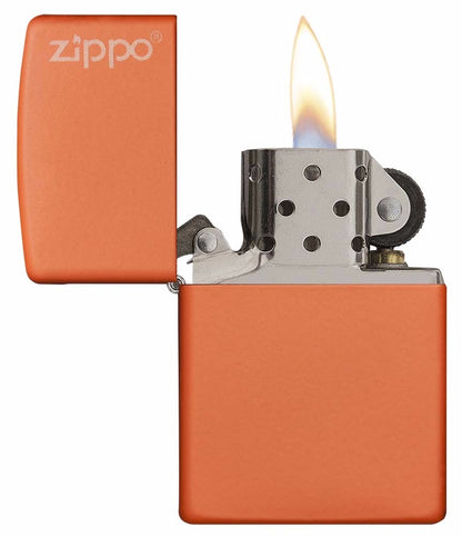 Encendedor Zippo Naranja Mate Con Logo - Cod 231zl