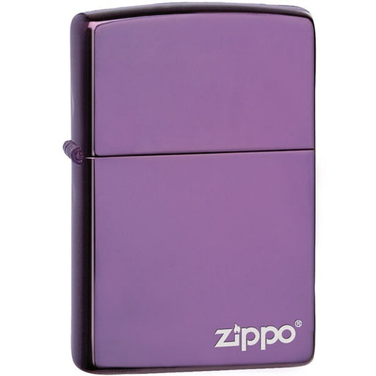 Encendedor Zippo Lila Metalico Con Logo - Cod 24747zl