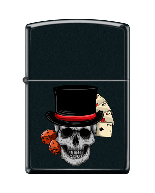 Encendedor Zippo Casino Calavera Negro Mate Cod 218CI413488