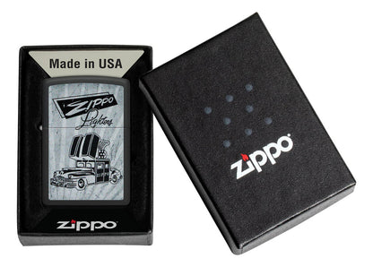 Encendedor Zippo Negro Carro Antiguo Cod 48572