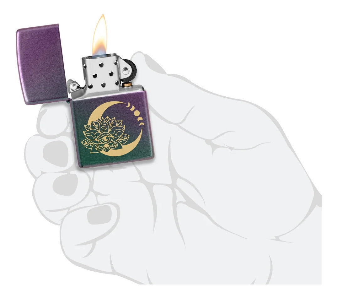 Encendedor Zippo Iridiscente Flor de Loto Cod. 48587