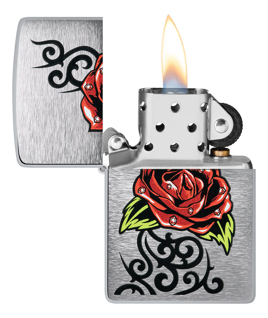Encendedor Zippo Cromo Rosas Tribal Cod 48790