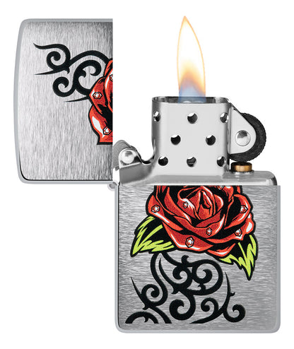 Encendedor Zippo Cromo Rosas Tribal Cod 48790