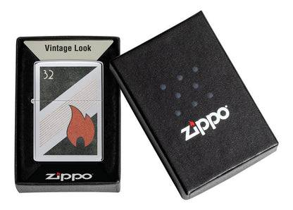 Encendedor Zippo Cromo Llama 32 Vintage Cod. 48623