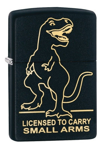 Zippo Negro mate Dinosaurio