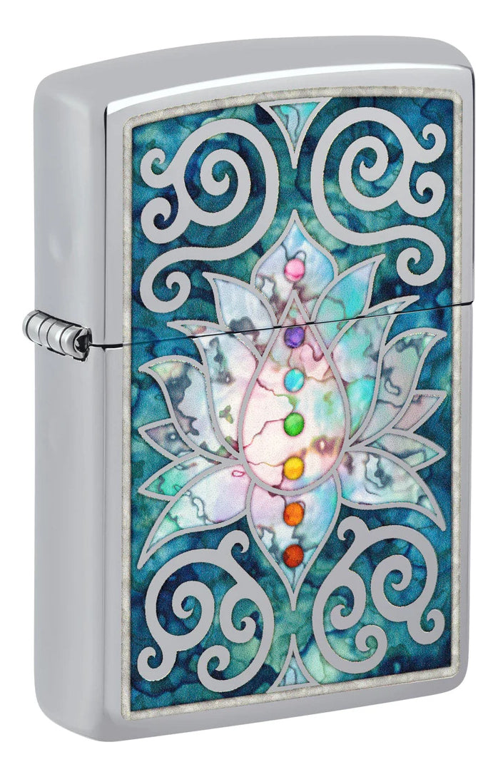 Encendedor Zippo Gris Flor de Loto Cod. 48592
