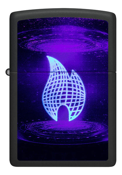Encendedor Zippo Negro Mate Ovni Luz UV Cod 48514