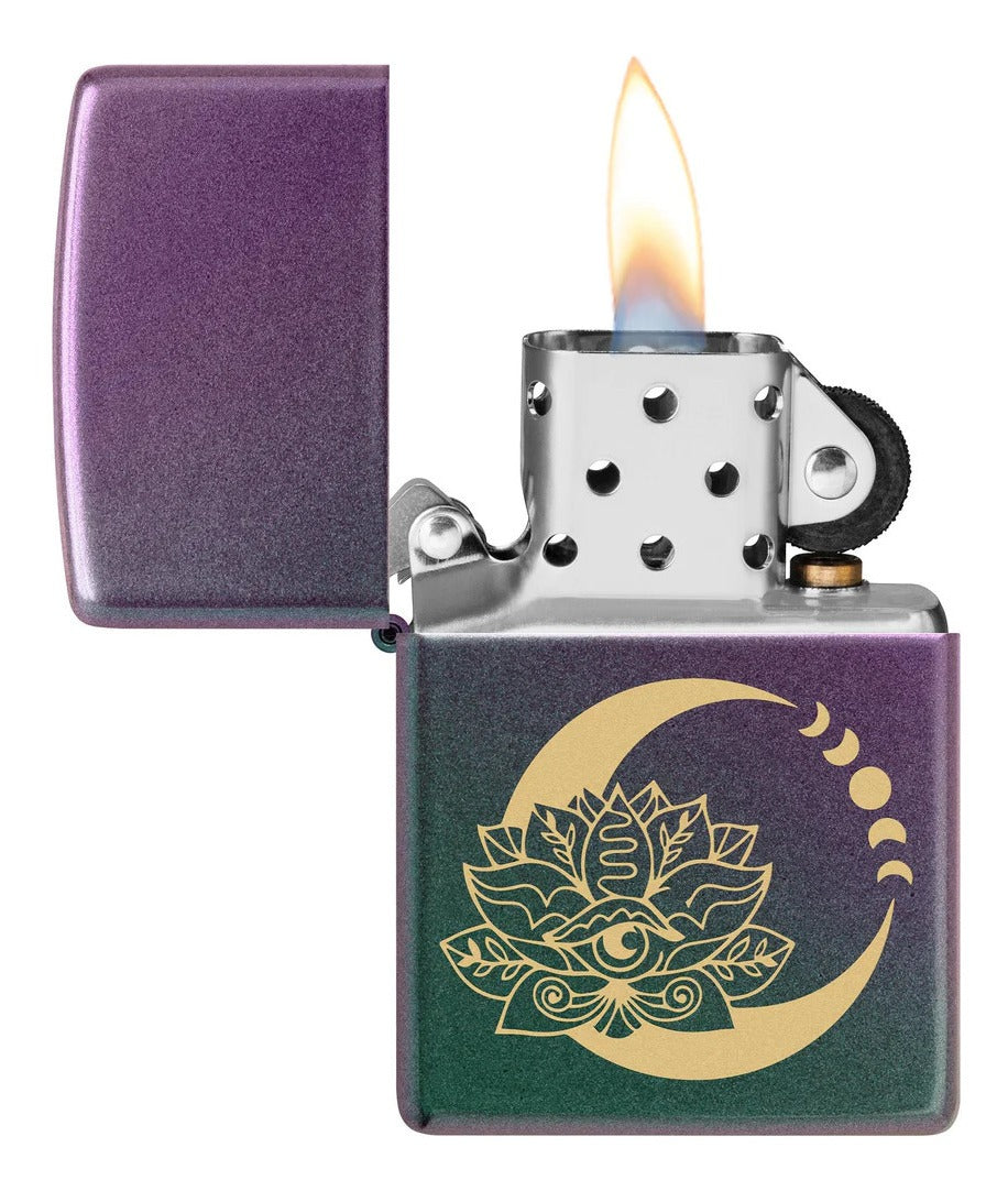 Encendedor Zippo Iridiscente Flor de Loto Cod. 48587