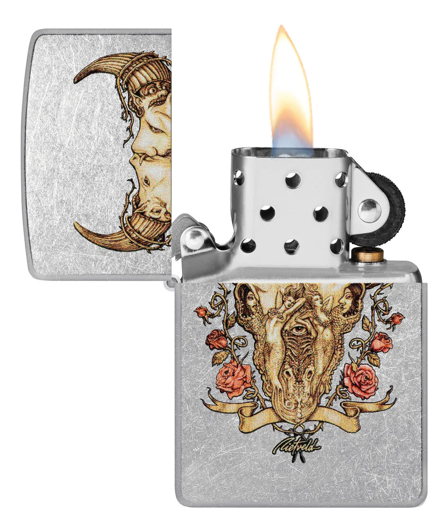Encendedor Zippo Cromo Calavera Rick Rietveld Cod 48559