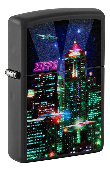 Encendedor Zippo Negro Ciber City Cod. 48506