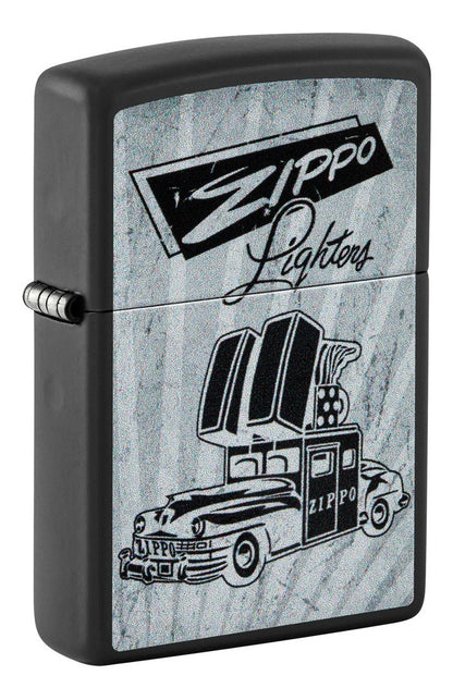 Encendedor Zippo Negro Carro Antiguo Cod 48572