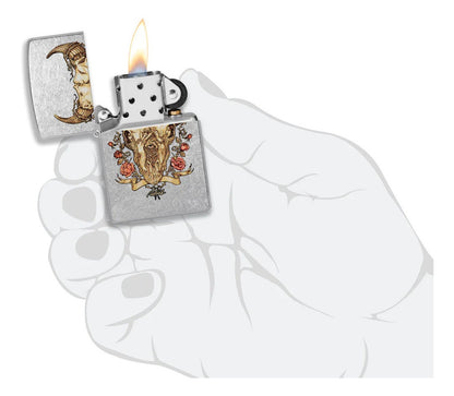 Encendedor Zippo Cromo Calavera Rick Rietveld Cod 48559