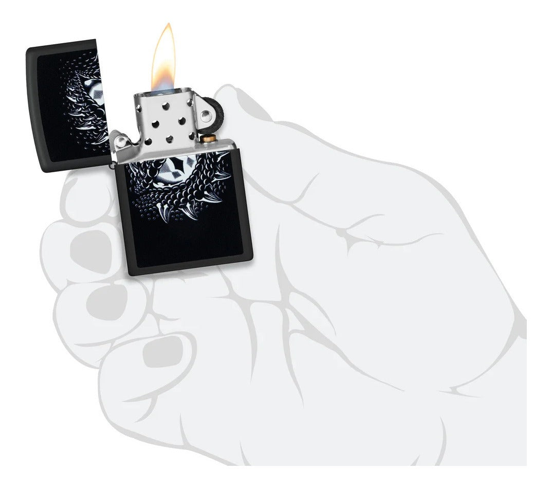 Encendedor Zippo Negro Ojo Dragón Cod 48608