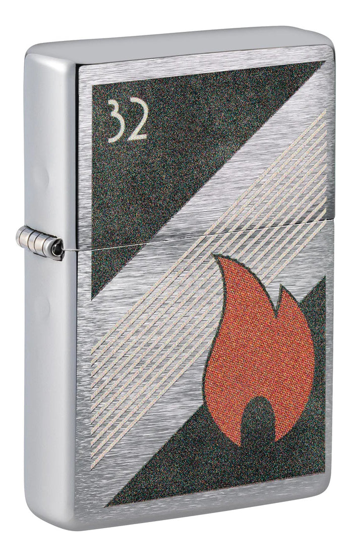 Encendedor Zippo Cromo Llama 32 Vintage Cod. 48623
