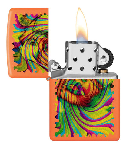 Encendedor Zippo Naranja Mujer Con Gafas Cod. 48580