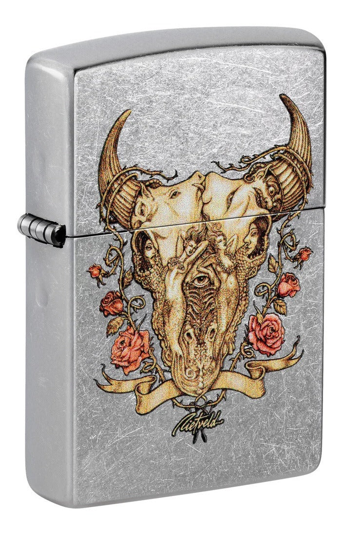 Encendedor Zippo Cromo Calavera Rick Rietveld Cod 48559