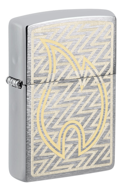 Encendedor Zippo Cromo Llama Dos Tonos Cod 48789