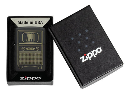 Encendedor Zippo Negro Tv Vintage Cod 48619