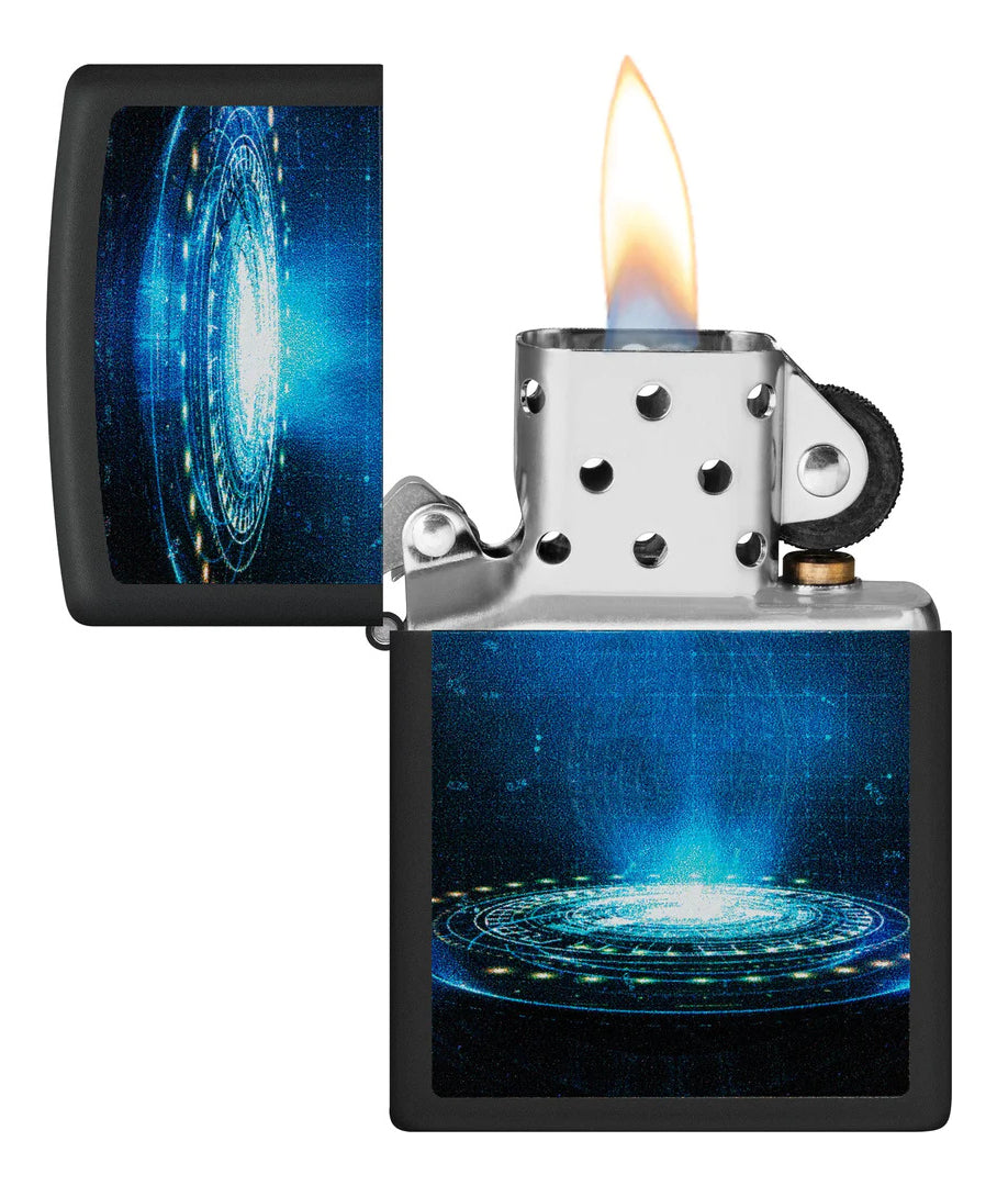 Encendedor Zippo Negro Mate Ovni Luz UV Cod 48514