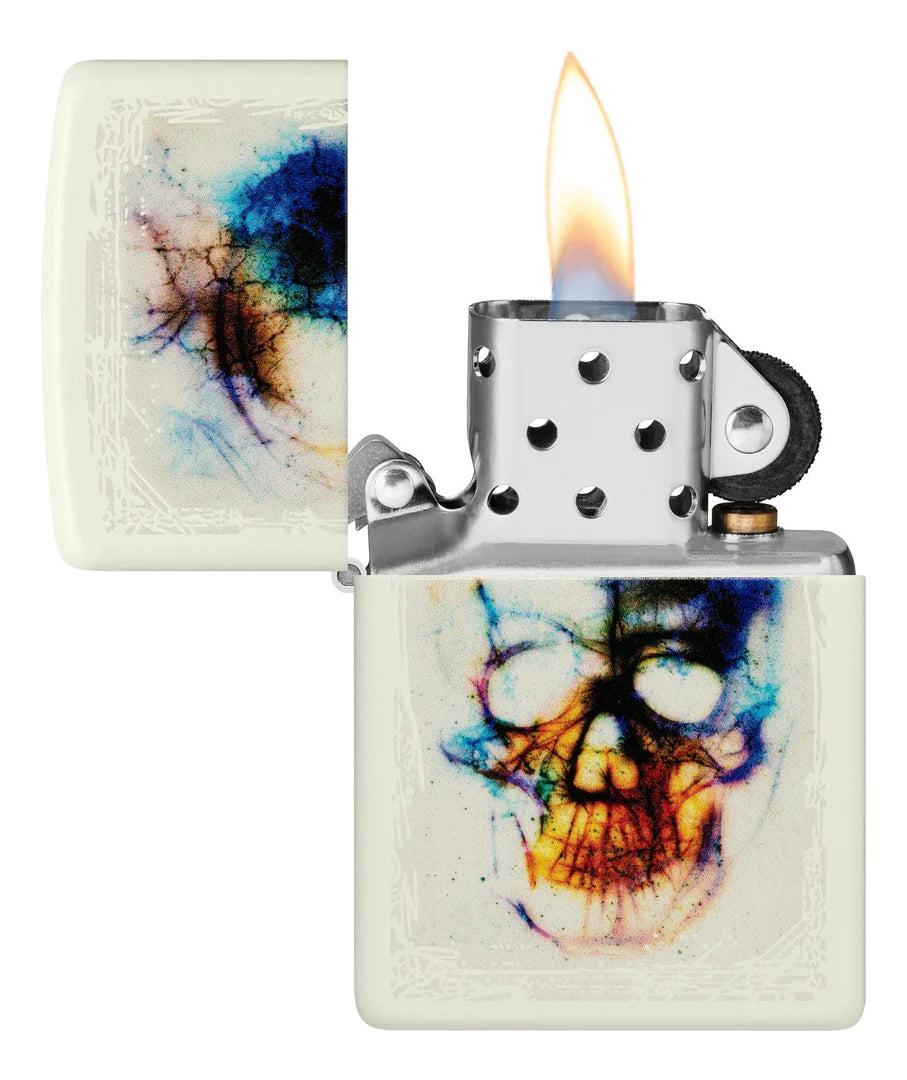 Encendedor Zippo Blanco Calavera Cod 48563