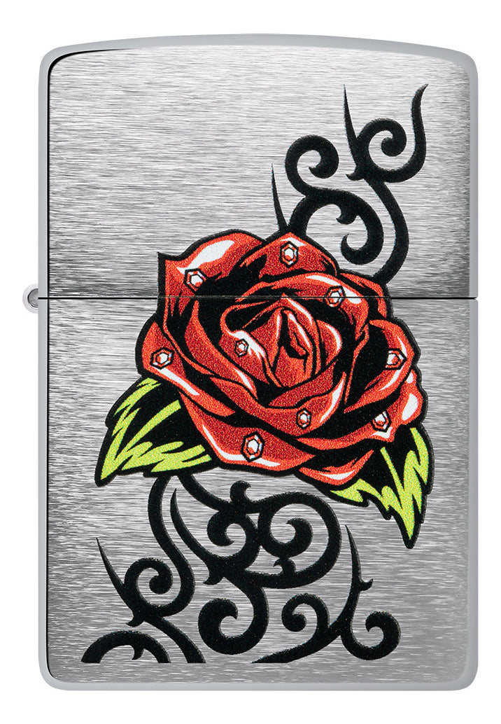 Encendedor Zippo Cromo Rosas Tribal Cod 48790